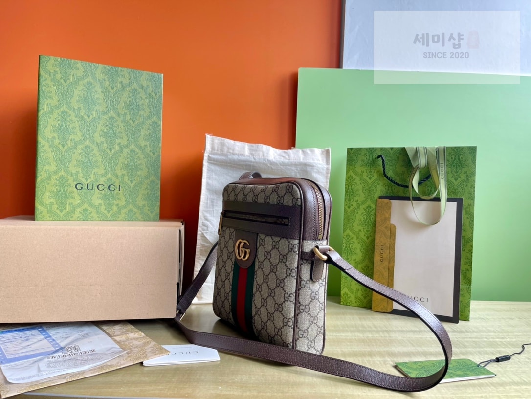 Gucci 구찌 오피디아 GG 스몰 메신저백 브라운 캔버스 Bag 3번 이미지