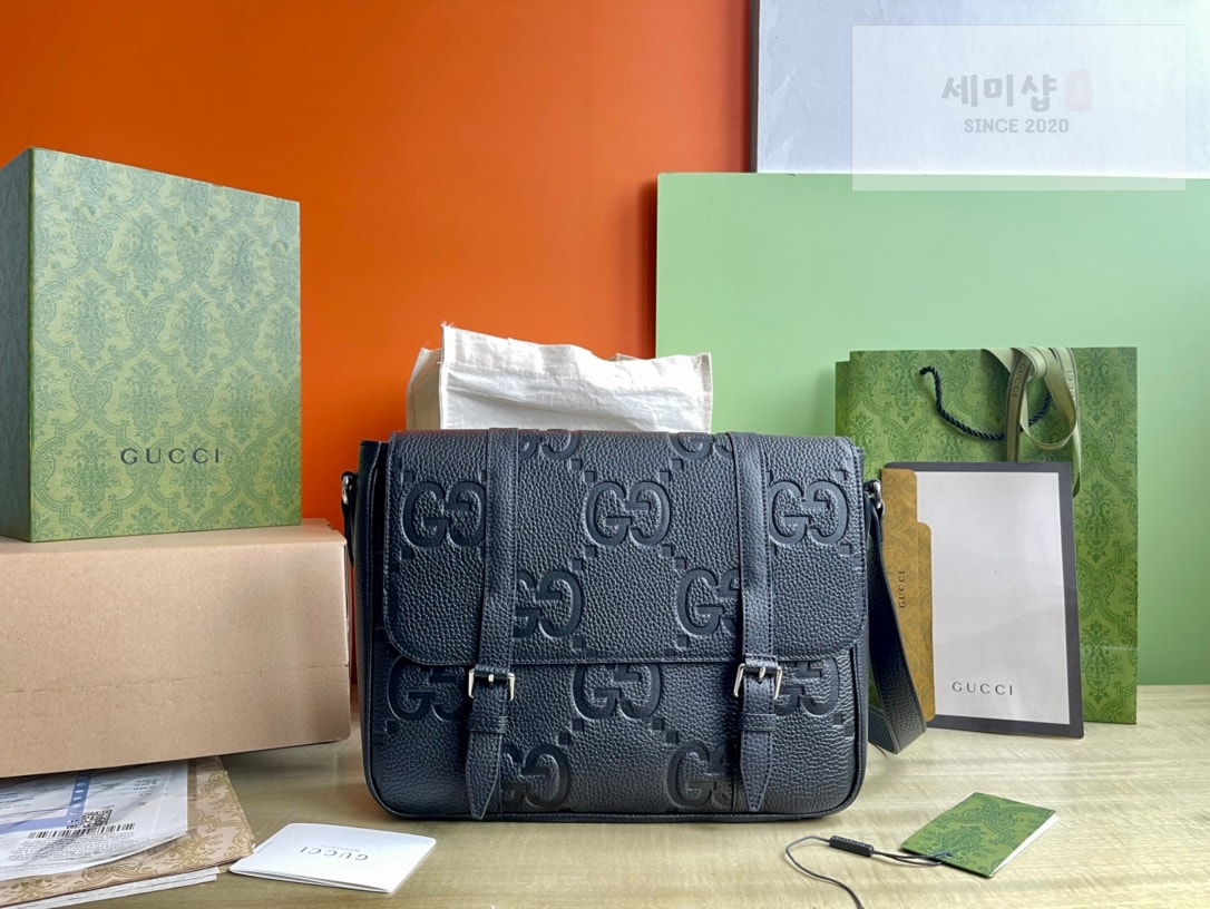 Gucci 구찌 점보 GG 미디움 메신저백 블랙 Bag 1번 이미지