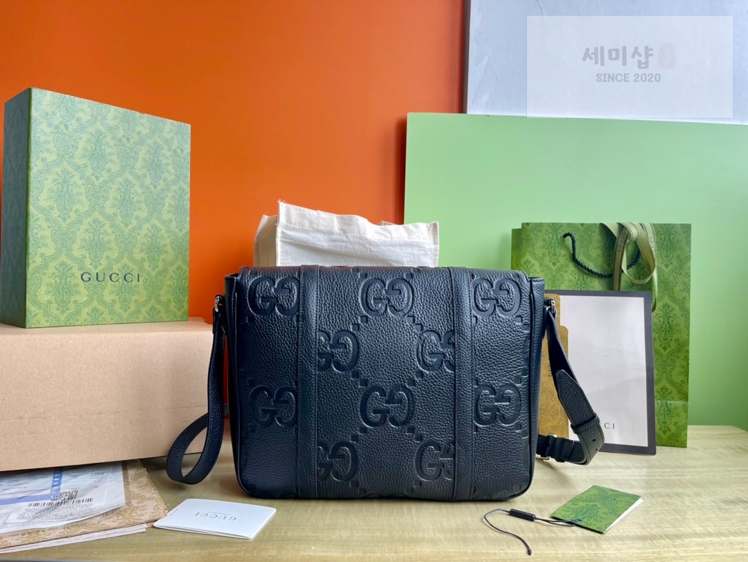 Gucci 구찌 점보 GG 미디움 메신저백 블랙 Bag 2번 이미지