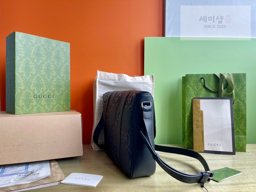 Gucci 구찌 점보 GG 미디움 메신저백 블랙 Bag 3번 이미지