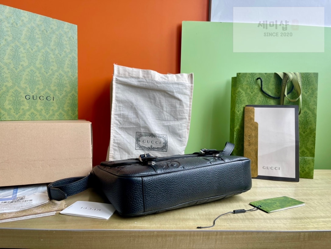 Gucci 구찌 점보 GG 미디움 메신저백 블랙 Bag 4번 이미지