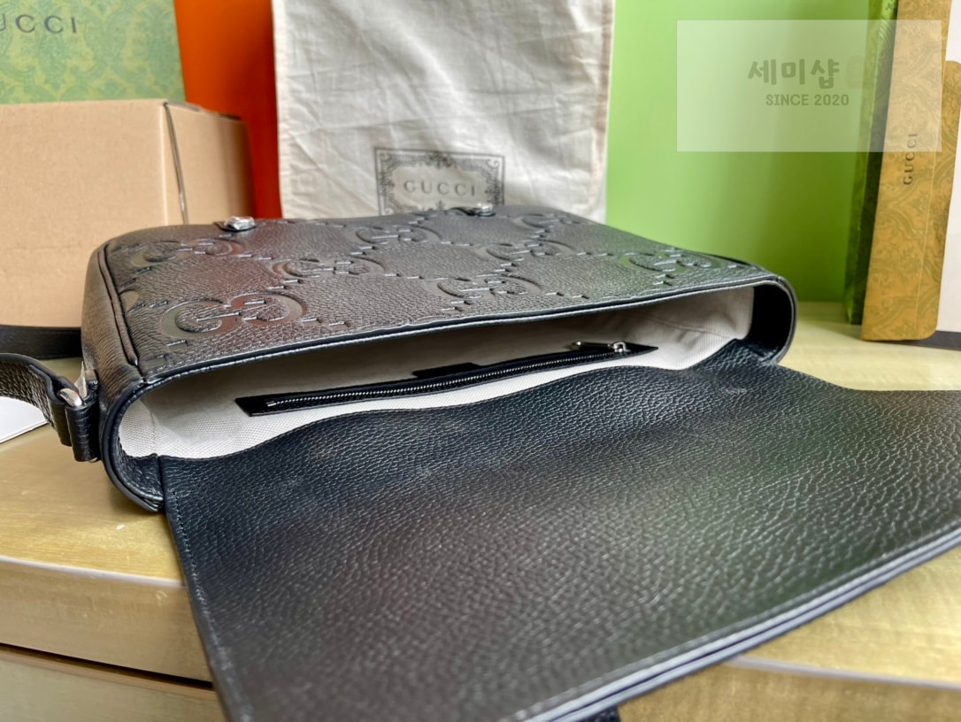 Gucci 구찌 점보 GG 미디움 메신저백 블랙 Bag 6번 이미지