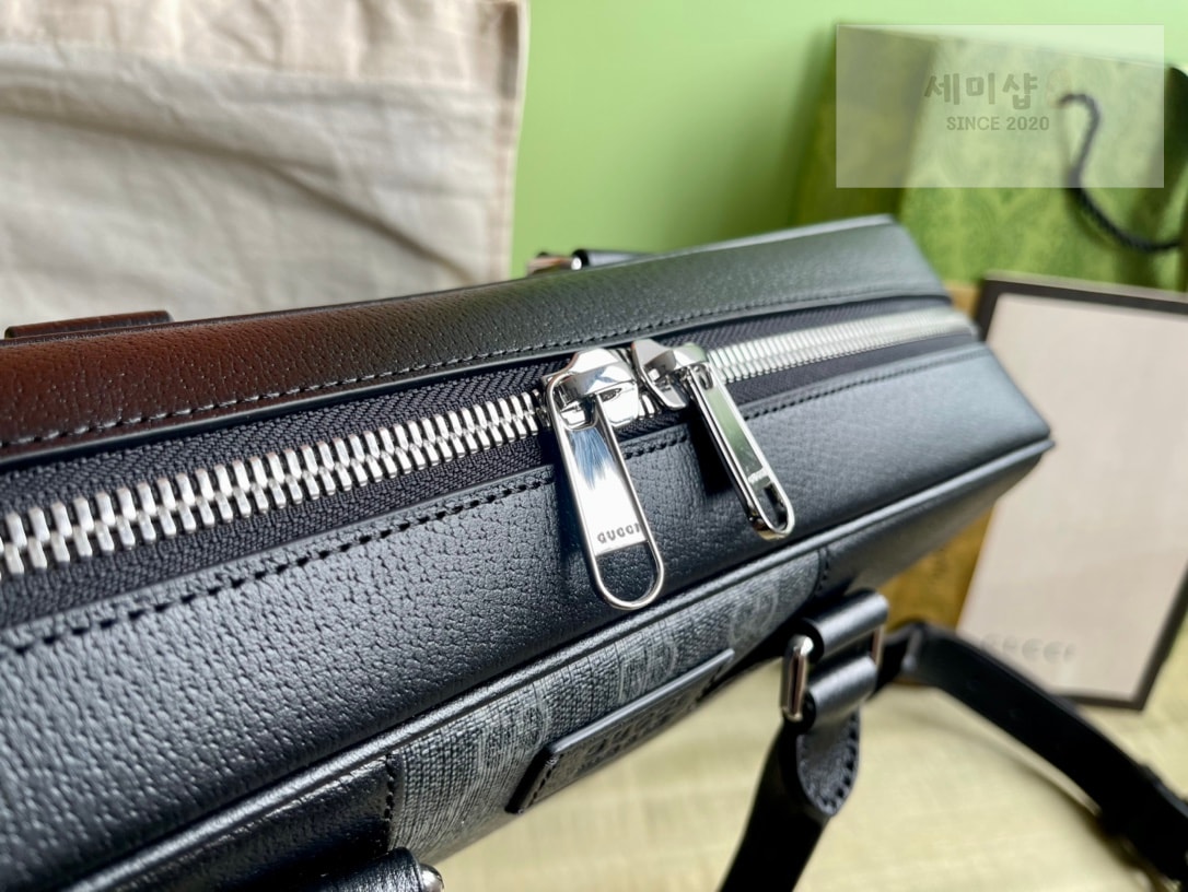 Gucci 구찌 GG 블랙 미디움 브리프케이스 블랙 수프림 캔버스 Bag 6번 이미지