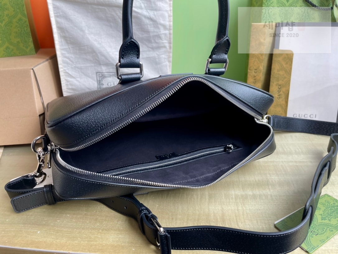 Gucci 구찌 GG 블랙 미디움 브리프케이스 블랙 수프림 캔버스 Bag 8번 이미지