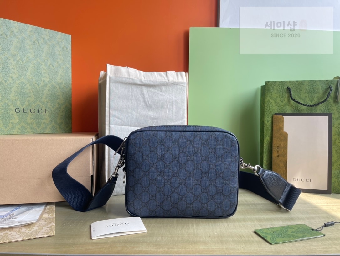 Gucci 구찌 GG 수프림 미디엄 메신저백 블랙 그레이 캔버스 Bag 3번 이미지