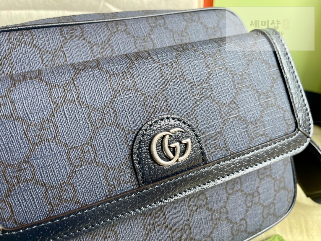 Gucci 구찌 GG 수프림 미디엄 메신저백 블랙 그레이 캔버스 Bag 6번 이미지
