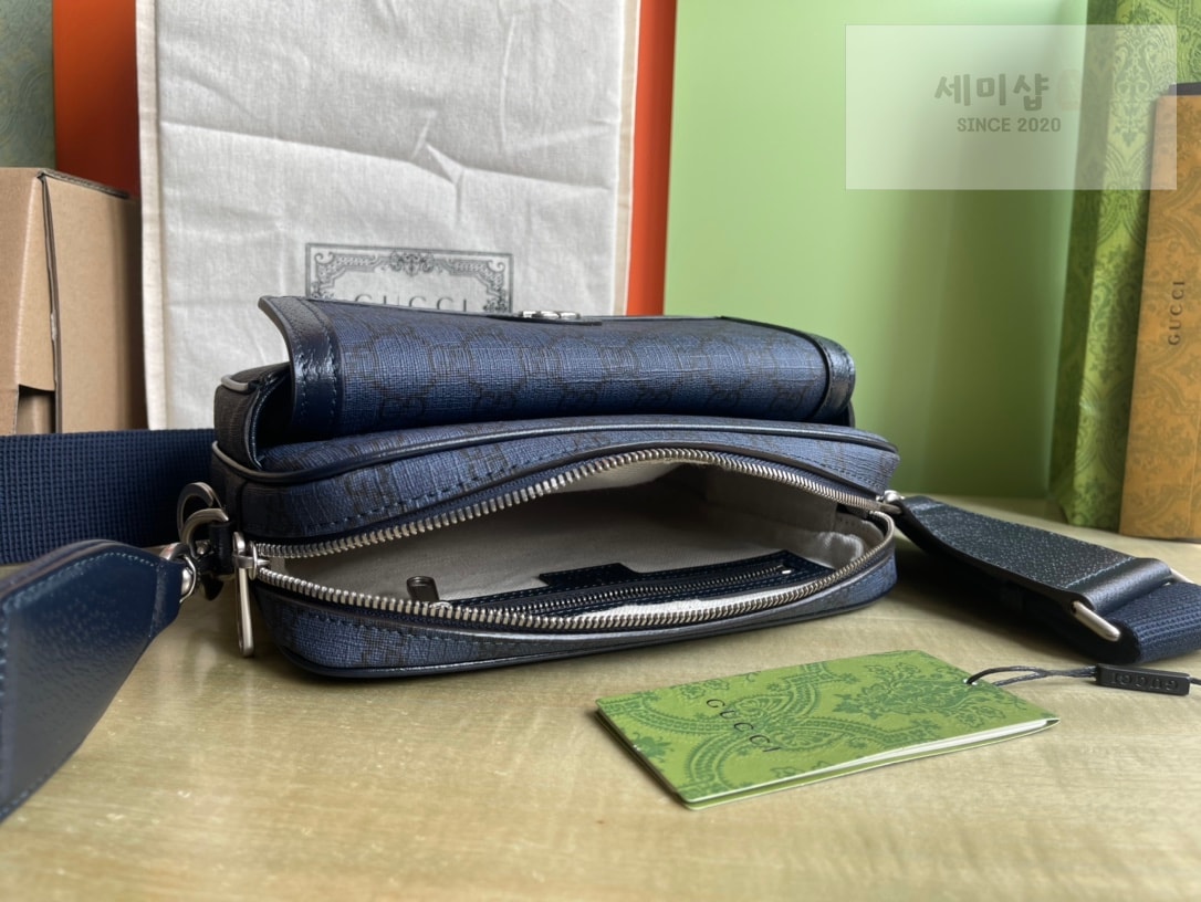 Gucci 구찌 GG 수프림 미디엄 메신저백 블랙 그레이 캔버스 Bag 8번 이미지