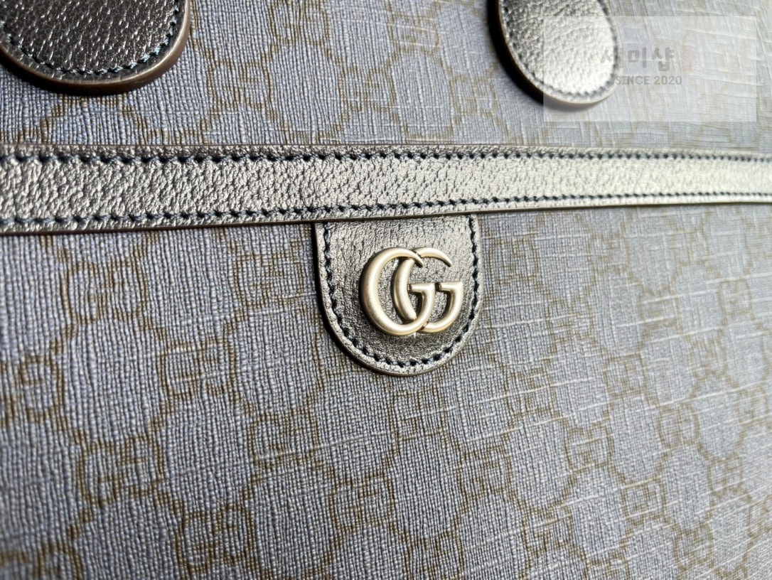 Gucci 구찌 GG 수프림 미디움 브리프케이스 블랙 그레이 캔버스 Bag 5번 이미지