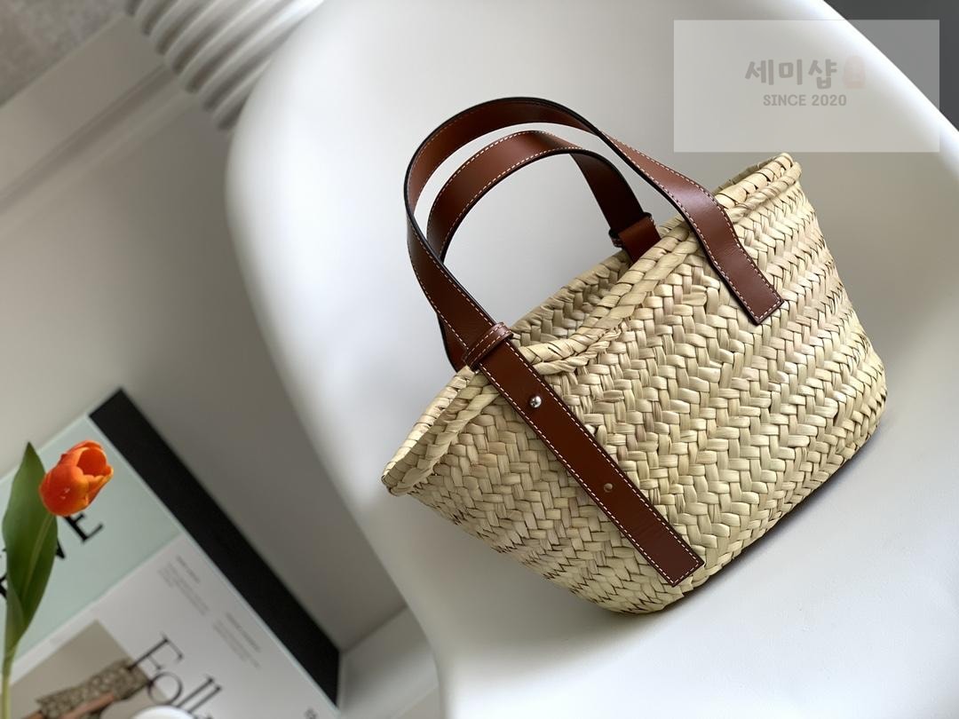 Loewe Loewe Anagram Logo Raffia Basket Bag 7번 이미지