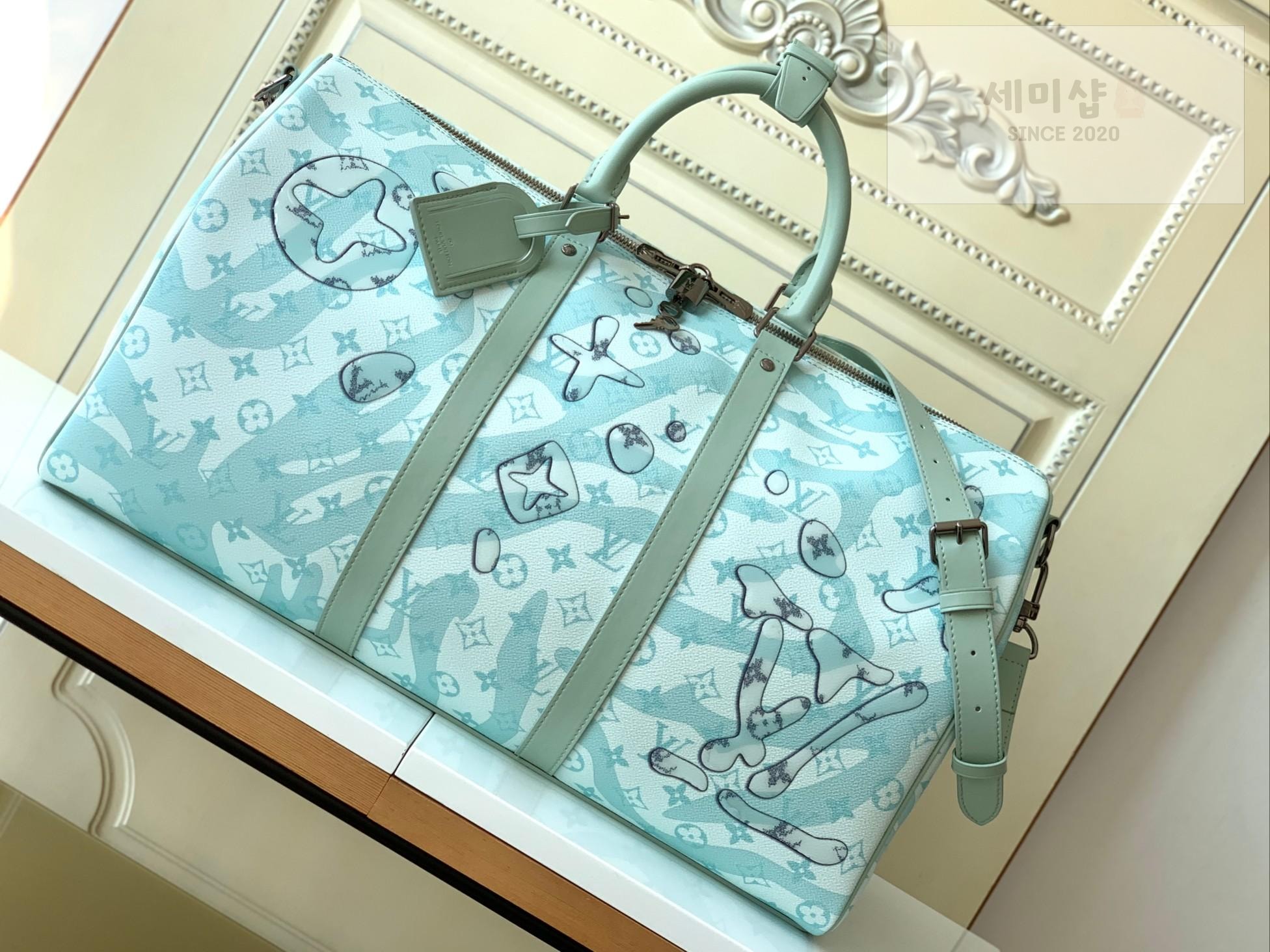 Louis Vuitton Louis Vuitton Keepall Bandouliere 50 Aqua Garden Bag 7번 이미지