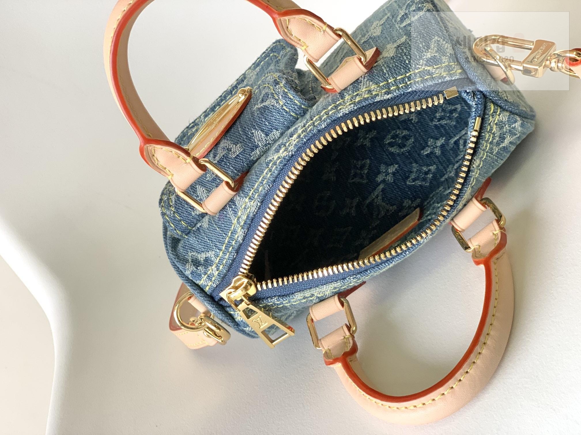 Louis Vuitton Louis Vuitton Nano Speedy Monogram Denim Bag 5번 이미지