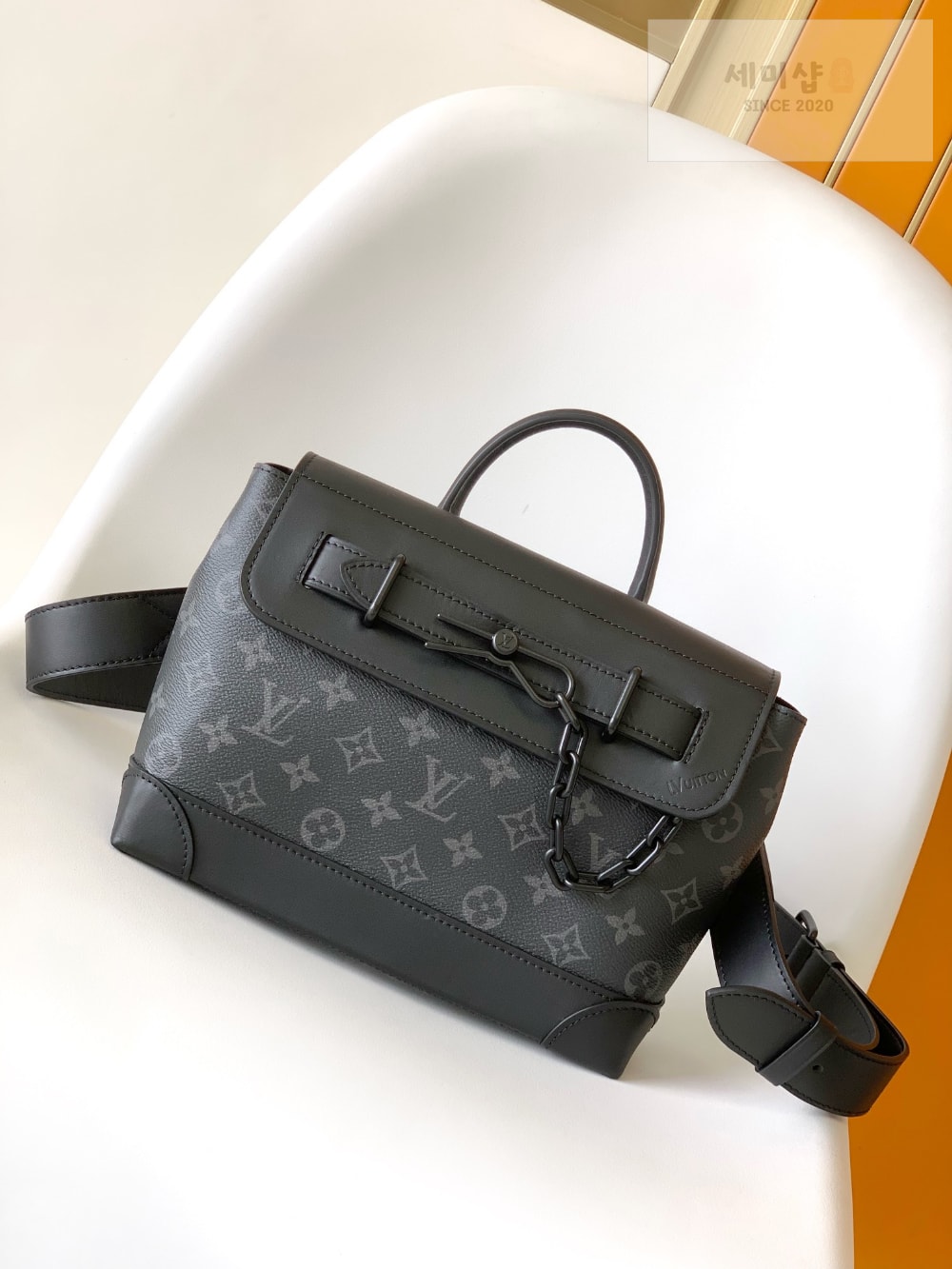 Louis Vuitton Louis Vuitton Steamer PM Monogram Eclipse Canvas Bag 8번 이미지