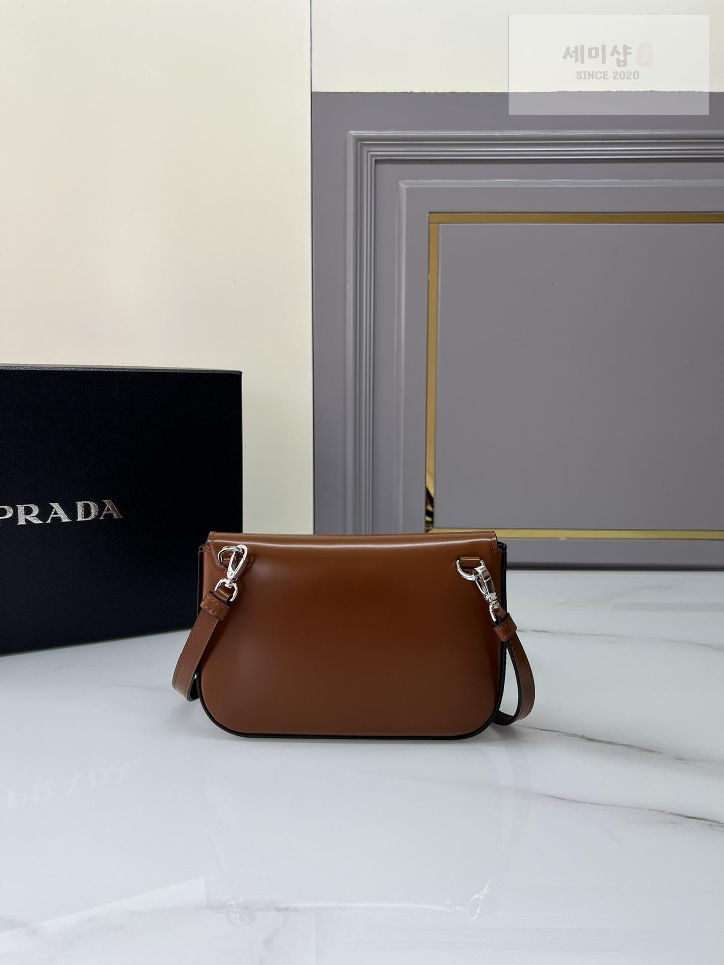 P R A D A Prada Brushed Leather Mini Bag 14번 이미지