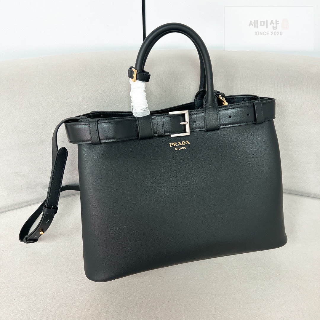 P R A D A Prada Buckle Leather Belt Handbag Bag 9번 이미지