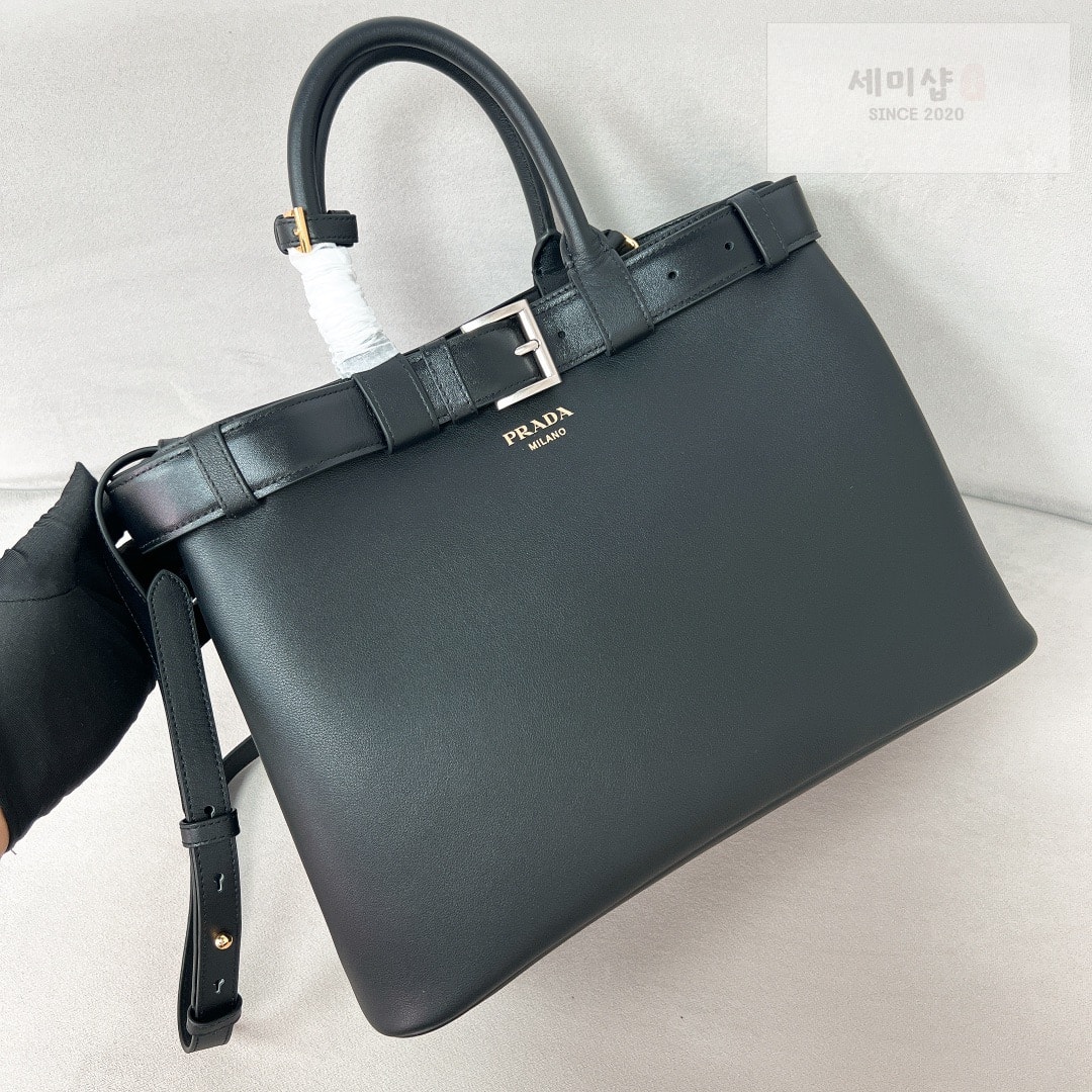 P R A D A Prada Buckle Leather Belt Handbag Bag 1번 이미지