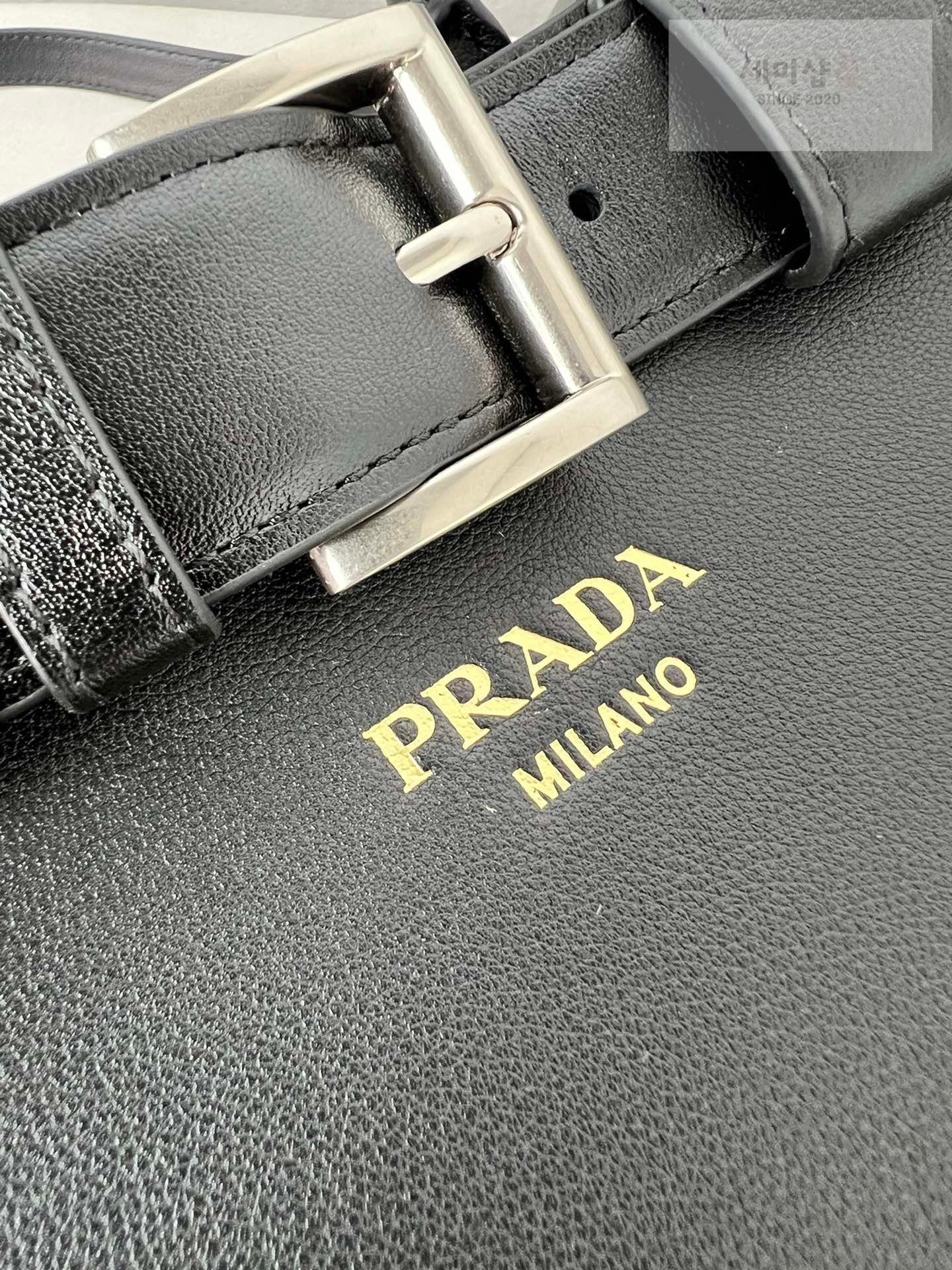 P R A D A Prada Buckle Leather Belt Handbag Bag 6번 이미지