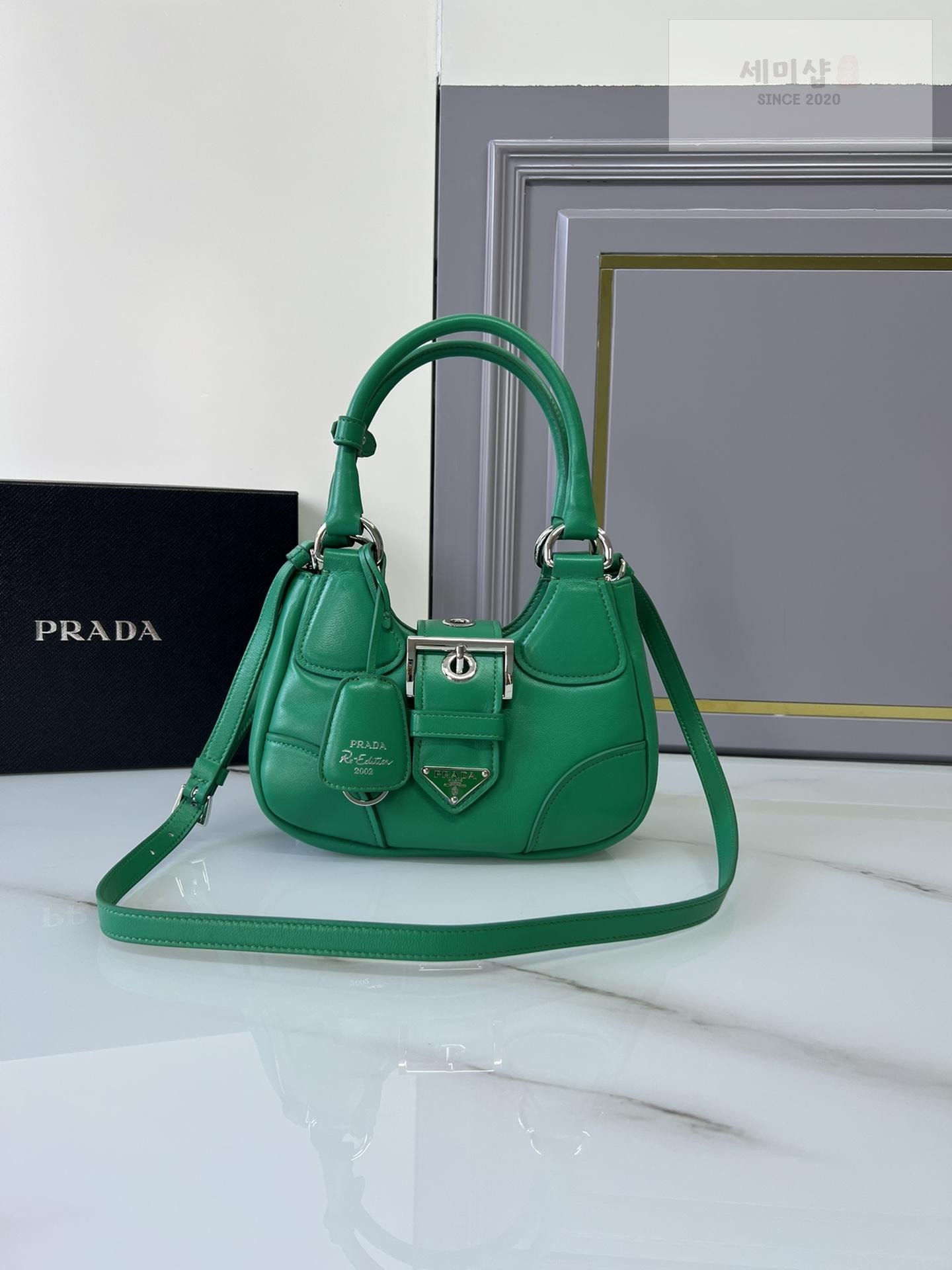 P R A D A Prada Moon Re-nylon and Leather Bag Bag 13번 이미지