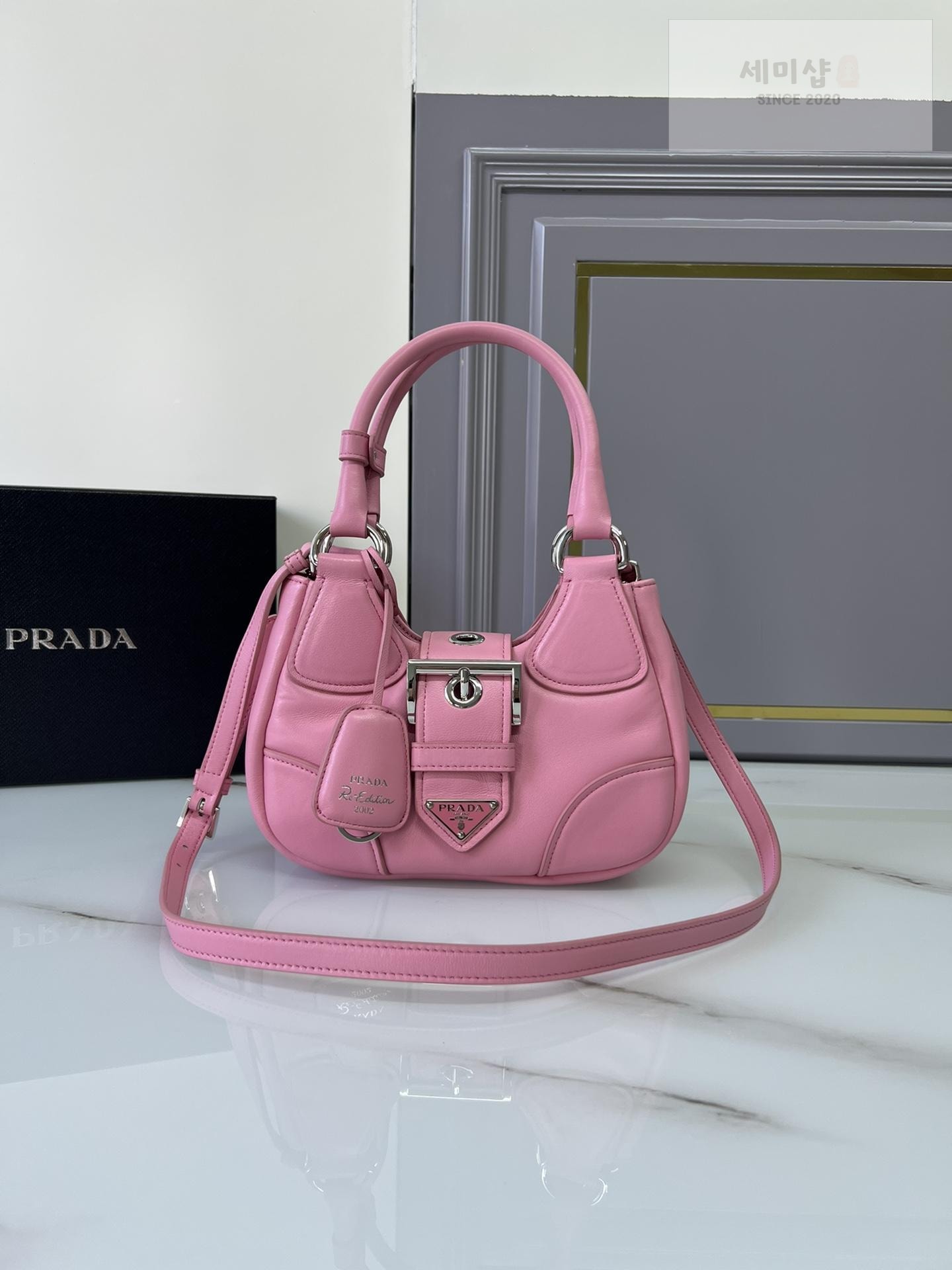 P R A D A Prada Moon Re-nylon and Leather Bag Bag 36번 이미지