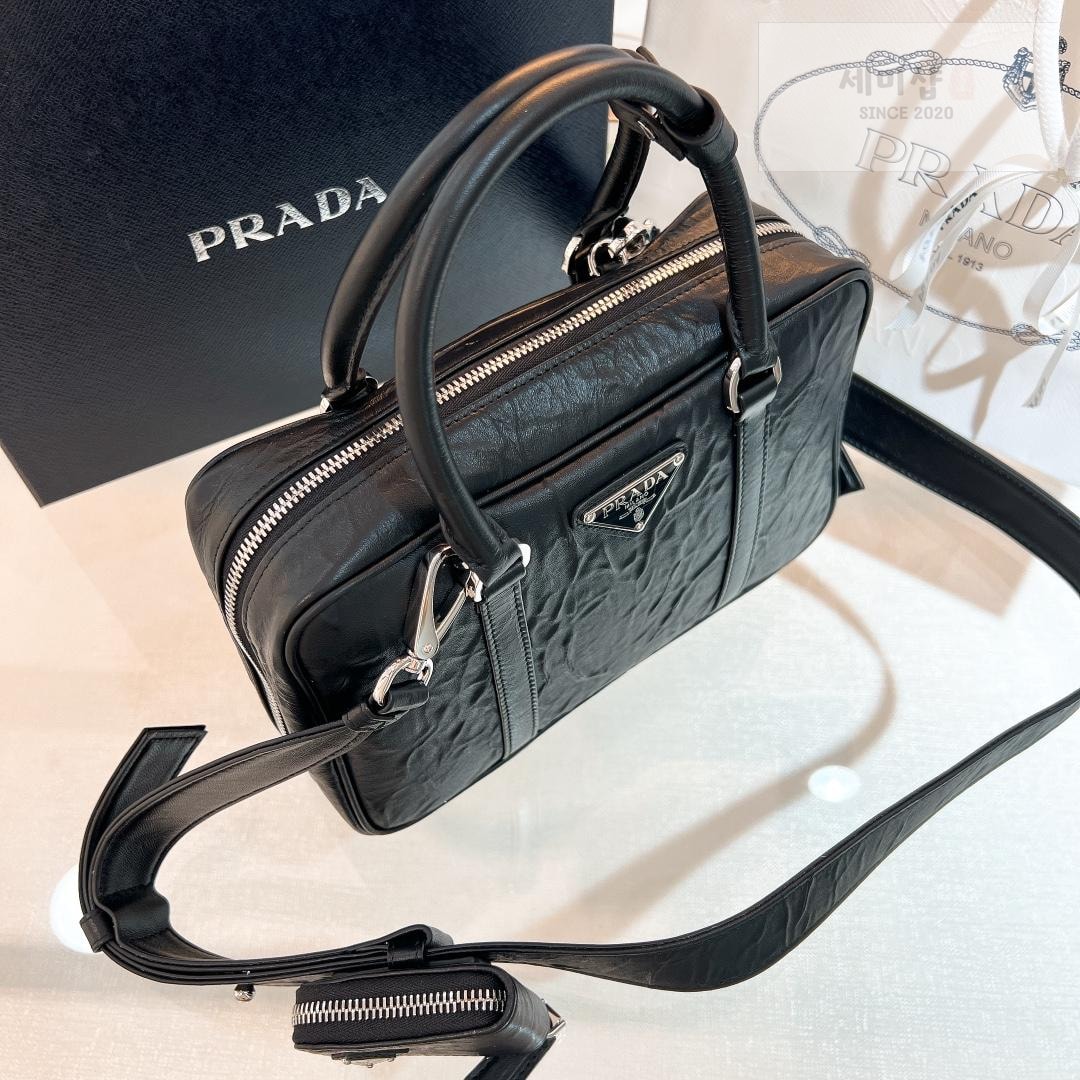 P R A D A Prada Nappa Antique Leather Top Handle Bag 10번 이미지
