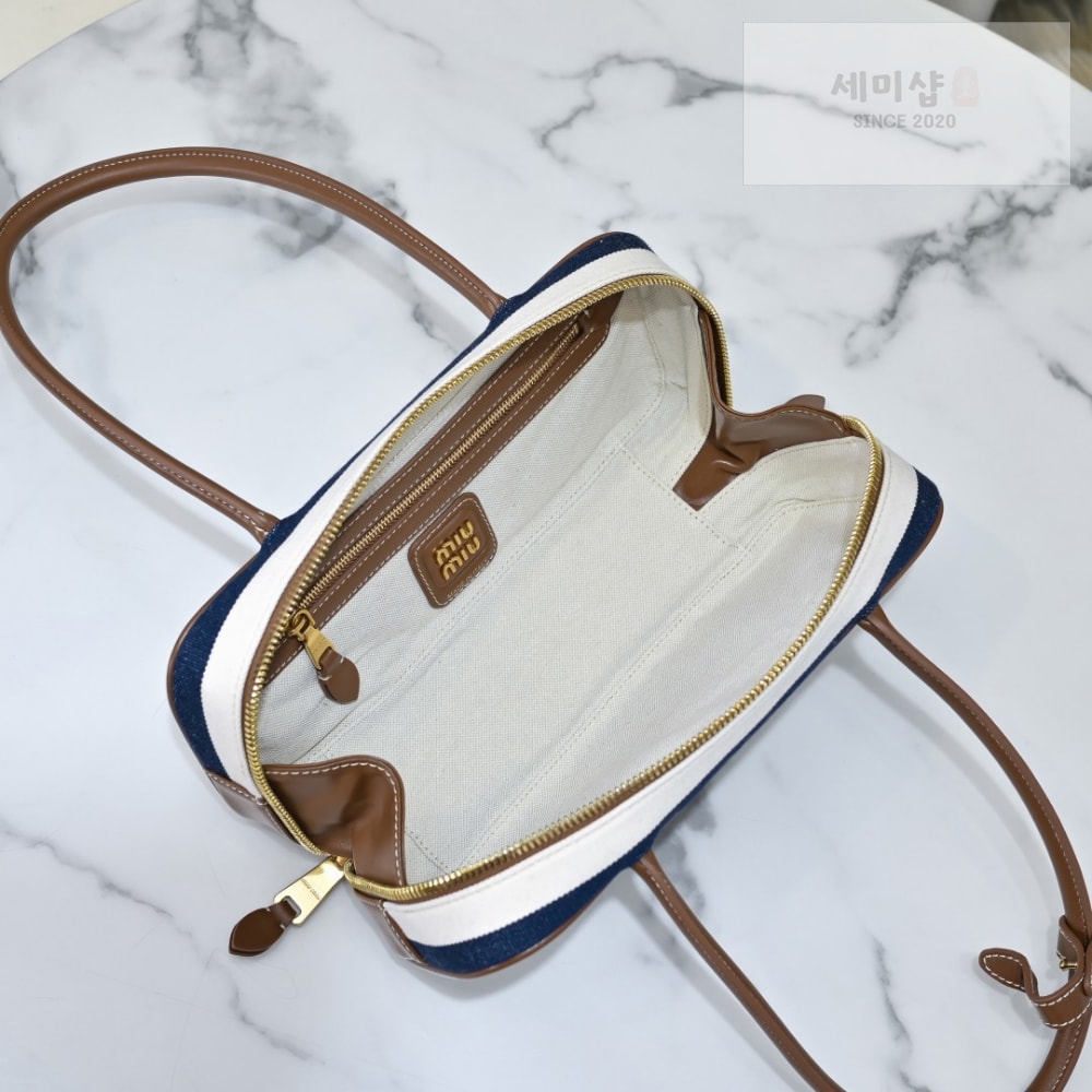 Miu Miu Miu Miu Beau Canvas And Leather Bag 5번 이미지