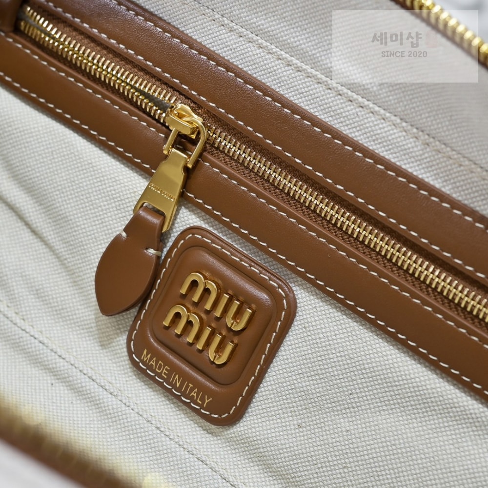 Miu Miu Miu Miu Beau Canvas And Leather Bag 6번 이미지