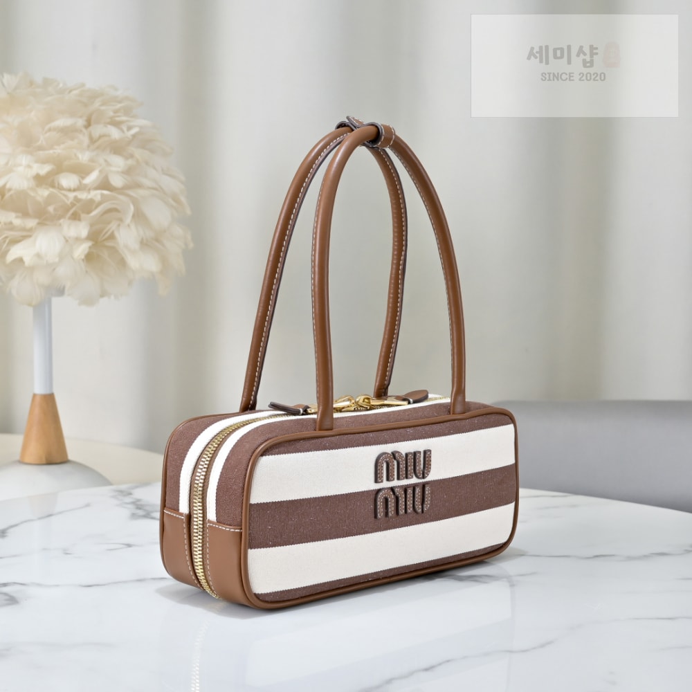 Miu Miu Miu Miu Beau Canvas And Leather Bag 3번 이미지