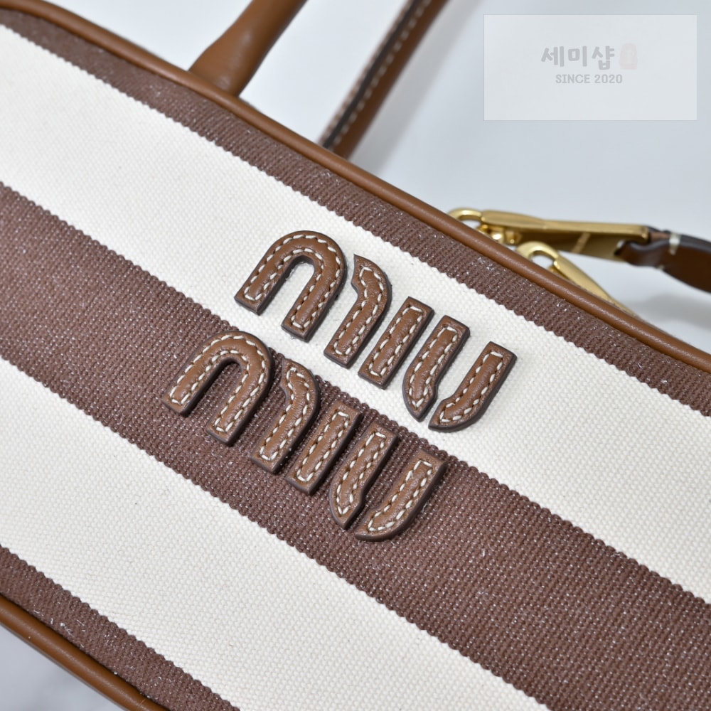 Miu Miu Miu Miu Beau Canvas And Leather Bag 5번 이미지