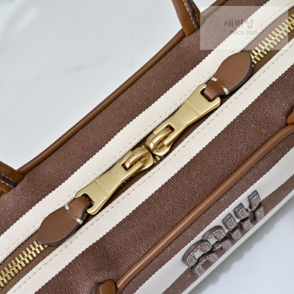 Miu Miu Miu Miu Beau Canvas And Leather Bag 7번 이미지