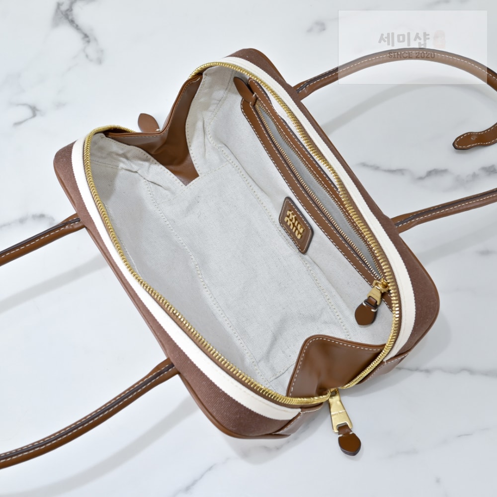 Miu Miu Miu Miu Beau Canvas And Leather Bag 8번 이미지