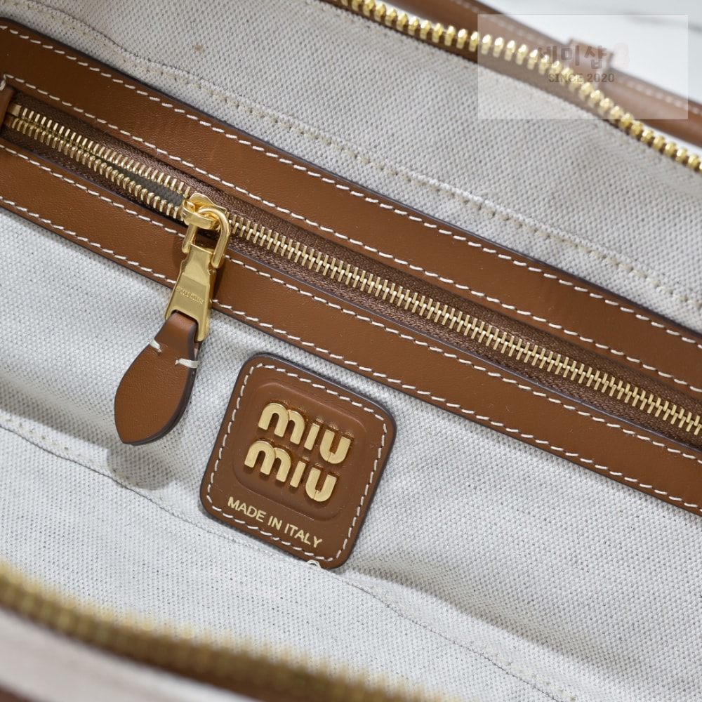 Miu Miu Miu Miu Beau Canvas And Leather Bag 9번 이미지