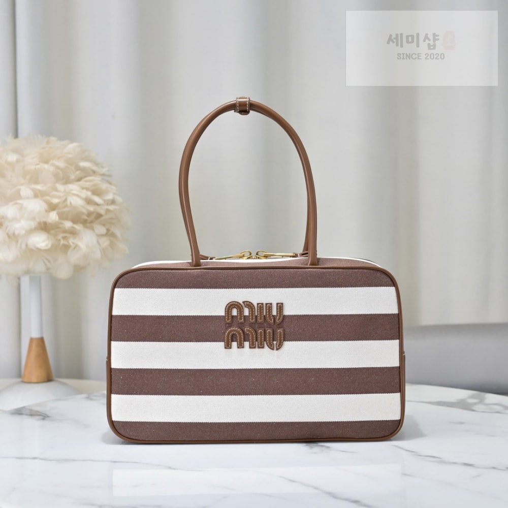Miu Miu Miu Miu Beau Canvas And Leather Bag 9번 이미지
