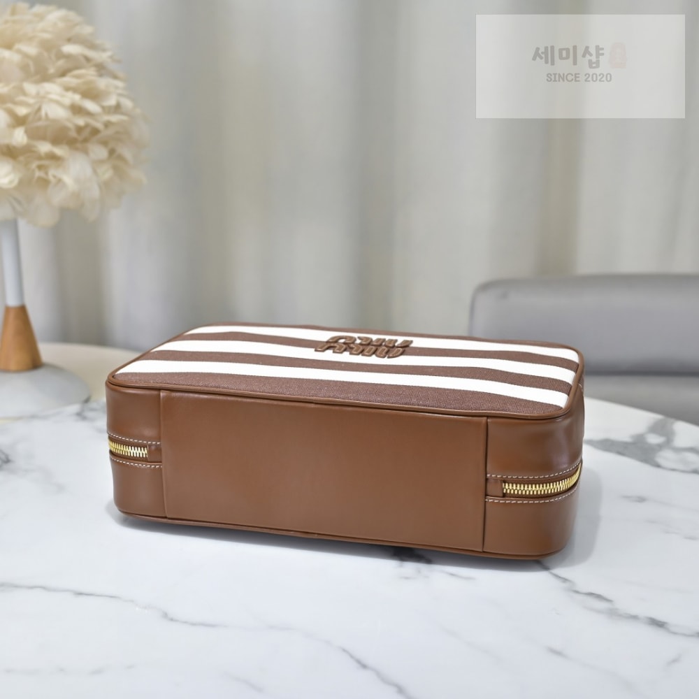 Miu Miu Miu Miu Beau Canvas And Leather Bag 3번 이미지