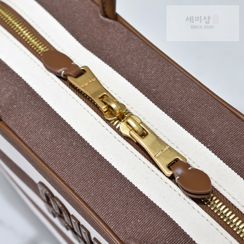 Miu Miu Miu Miu Beau Canvas And Leather Bag 5번 이미지