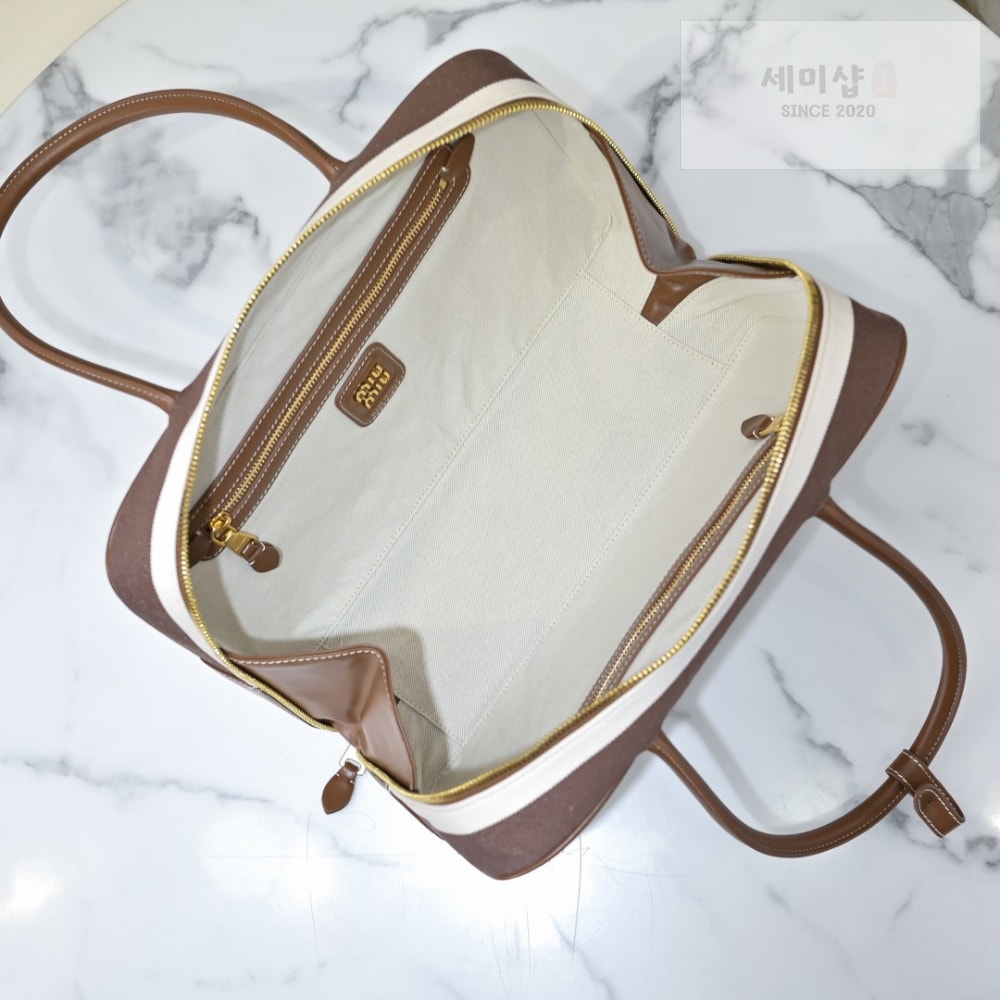 Miu Miu Miu Miu Beau Canvas And Leather Bag 7번 이미지