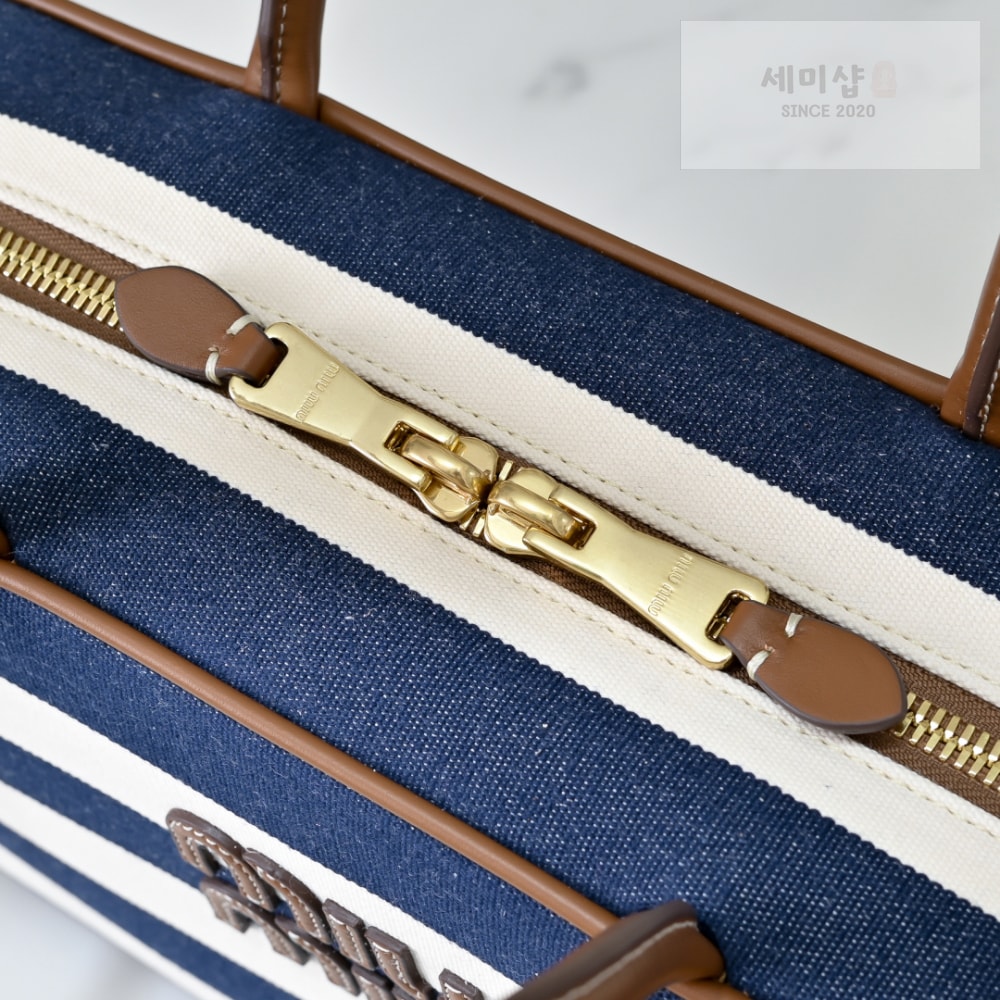 Miu Miu Miu Miu Beau Canvas And Leather Bag 6번 이미지