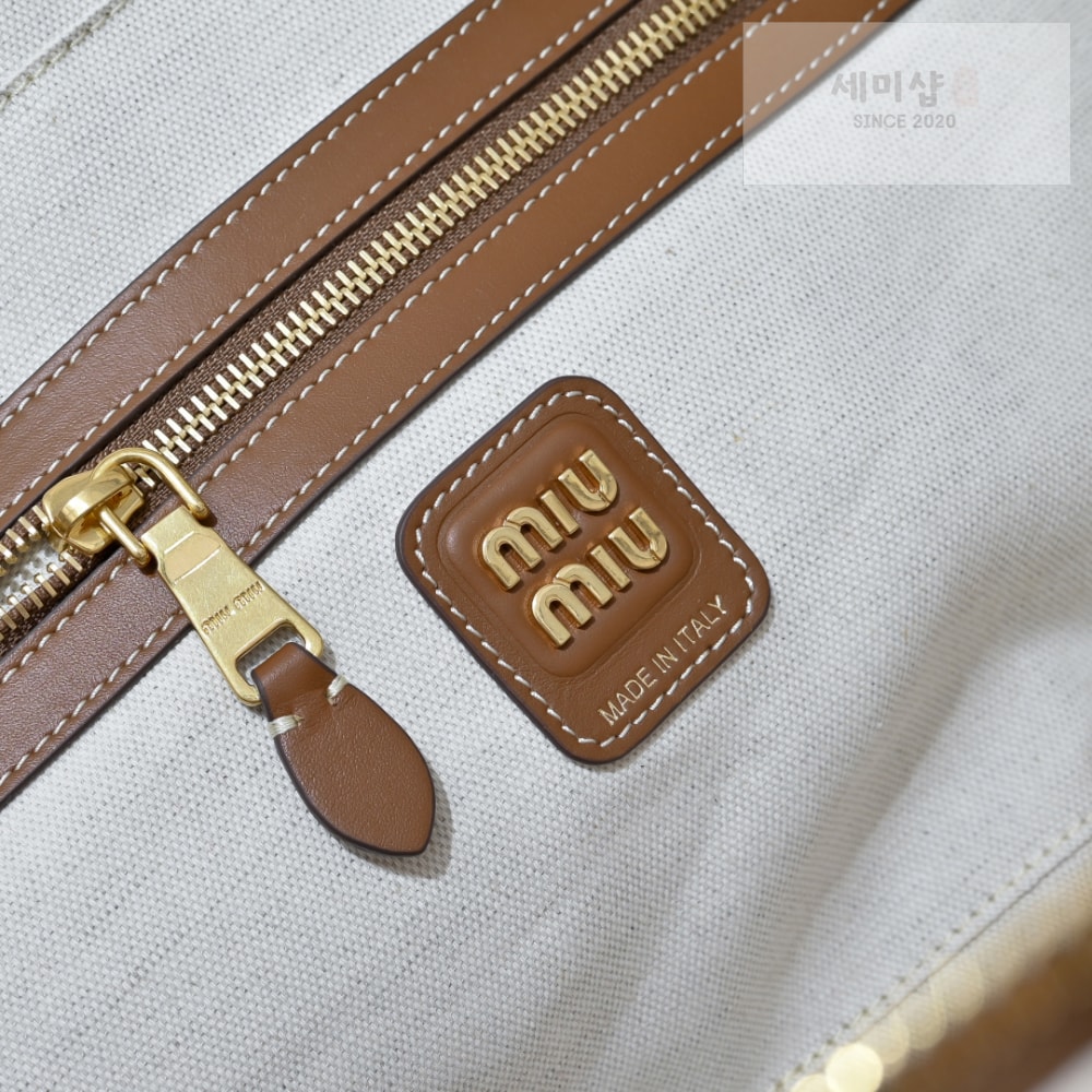 Miu Miu Miu Miu Beau Canvas And Leather Bag 8번 이미지
