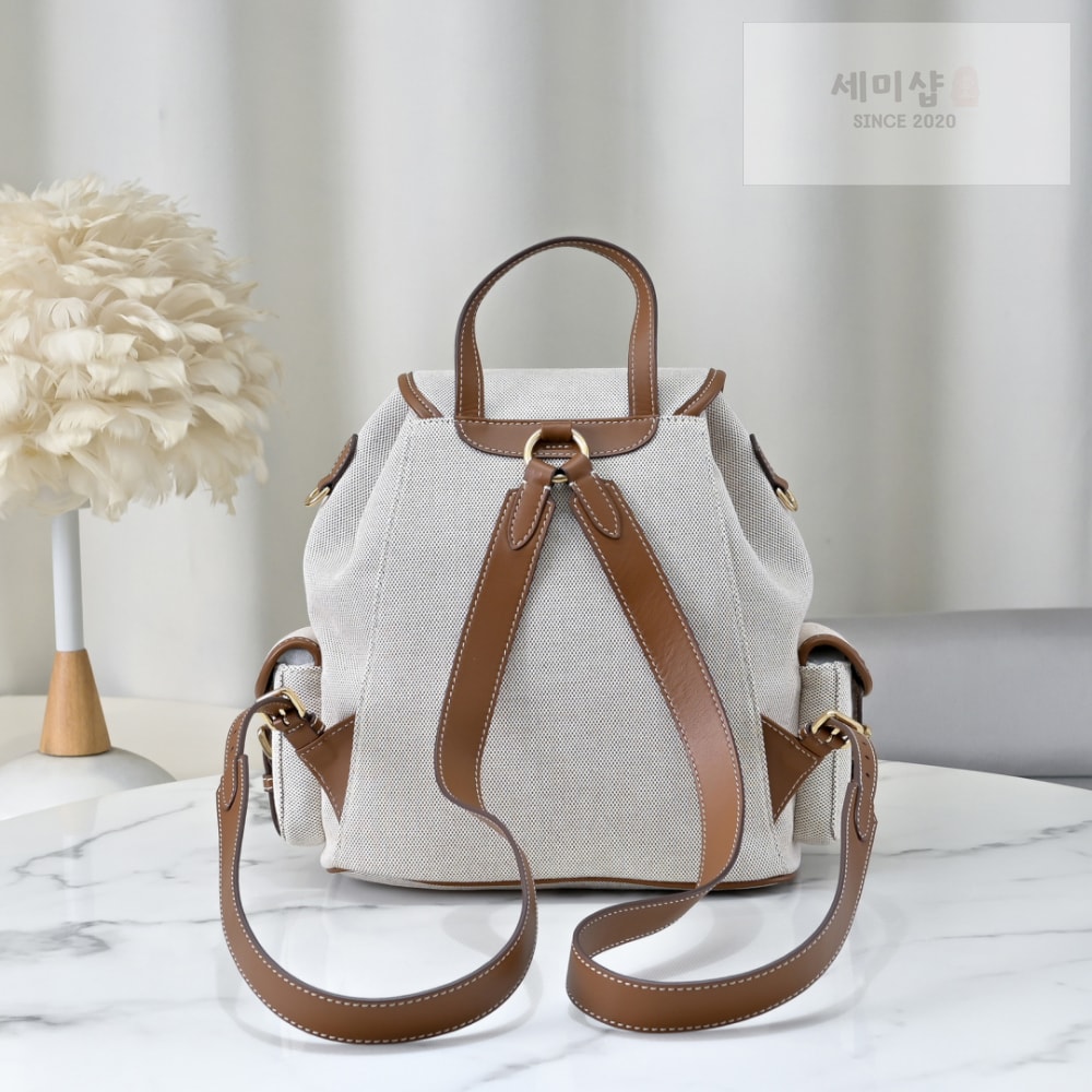 Miu Miu Miu Miu Canvas And Leather Backpack Bag 2번 이미지