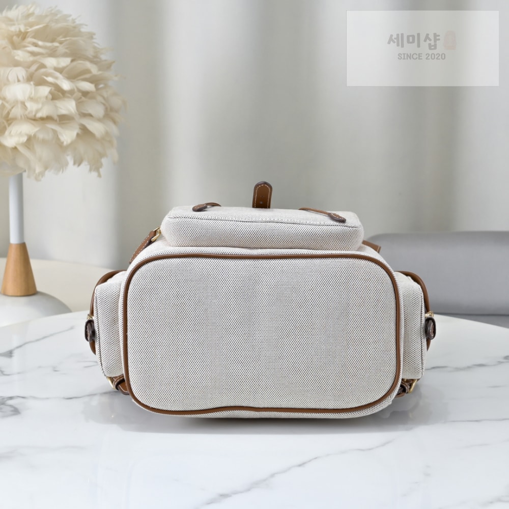 Miu Miu Miu Miu Canvas And Leather Backpack Bag 3번 이미지