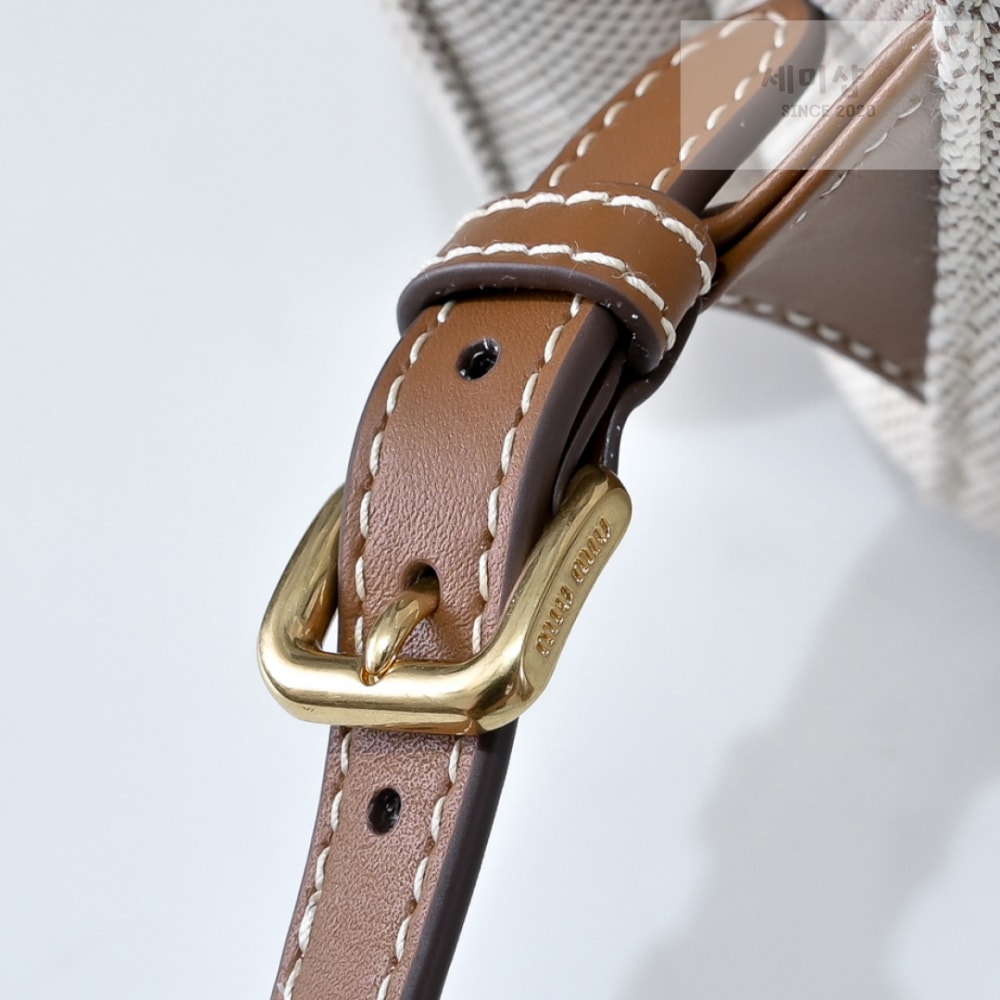 Miu Miu Miu Miu Canvas And Leather Backpack Bag 9번 이미지