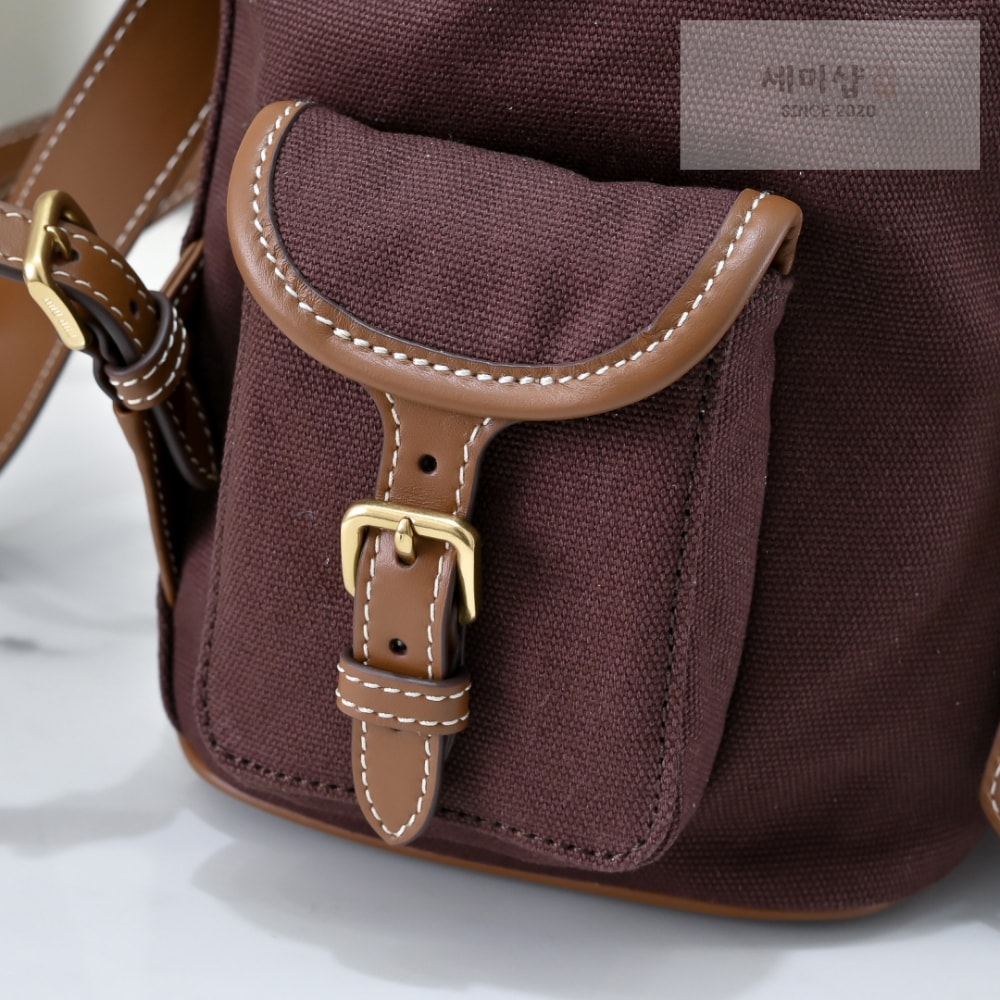 Miu Miu Miu Miu Canvas And Leather Backpack Bag 7번 이미지