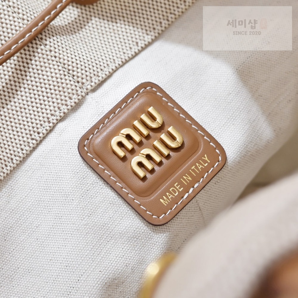 Miu Miu Miu Miu Canvas Leather Bucket Bag 4번 이미지