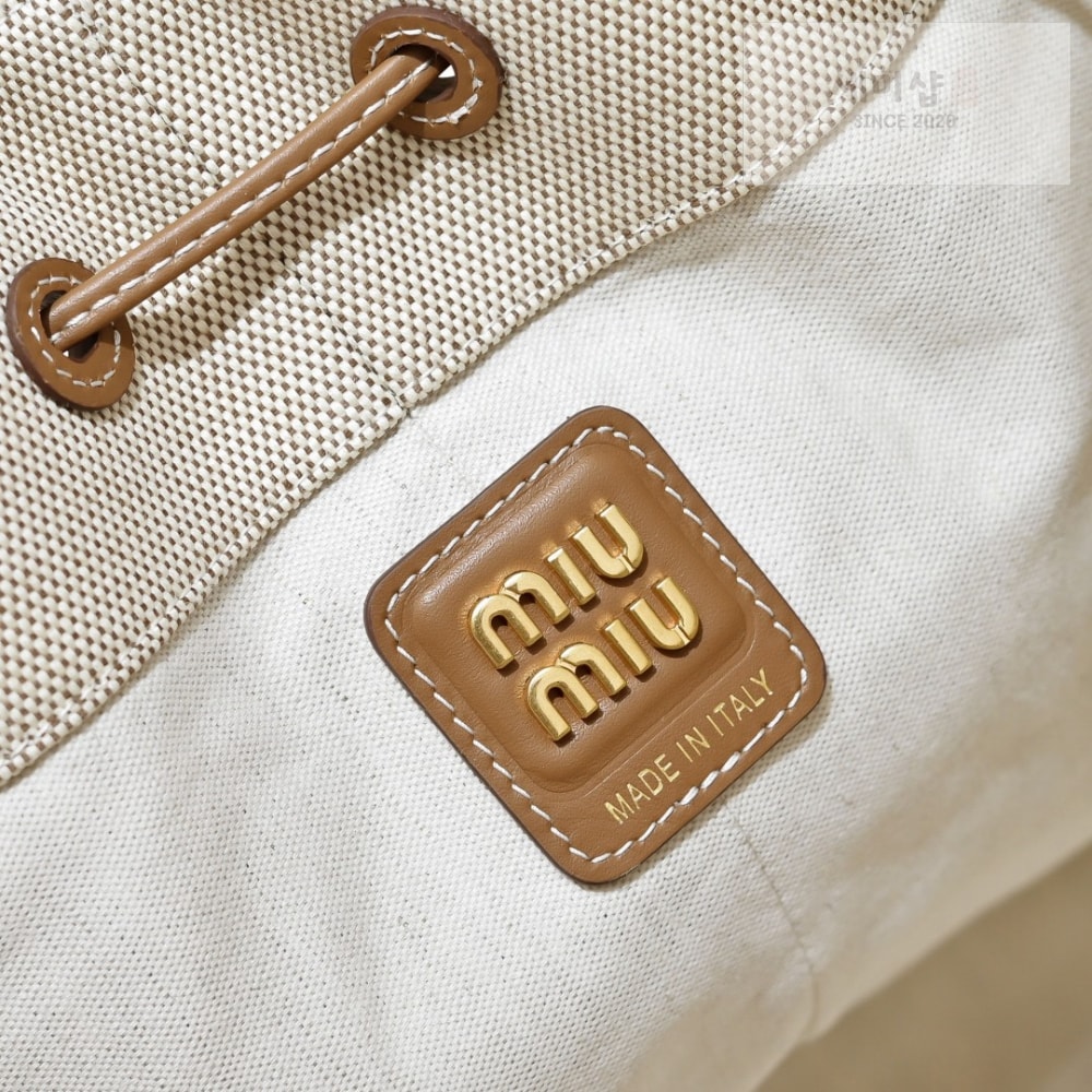 Miu Miu Miu Miu Canvas Leather Bucket Bag 7번 이미지
