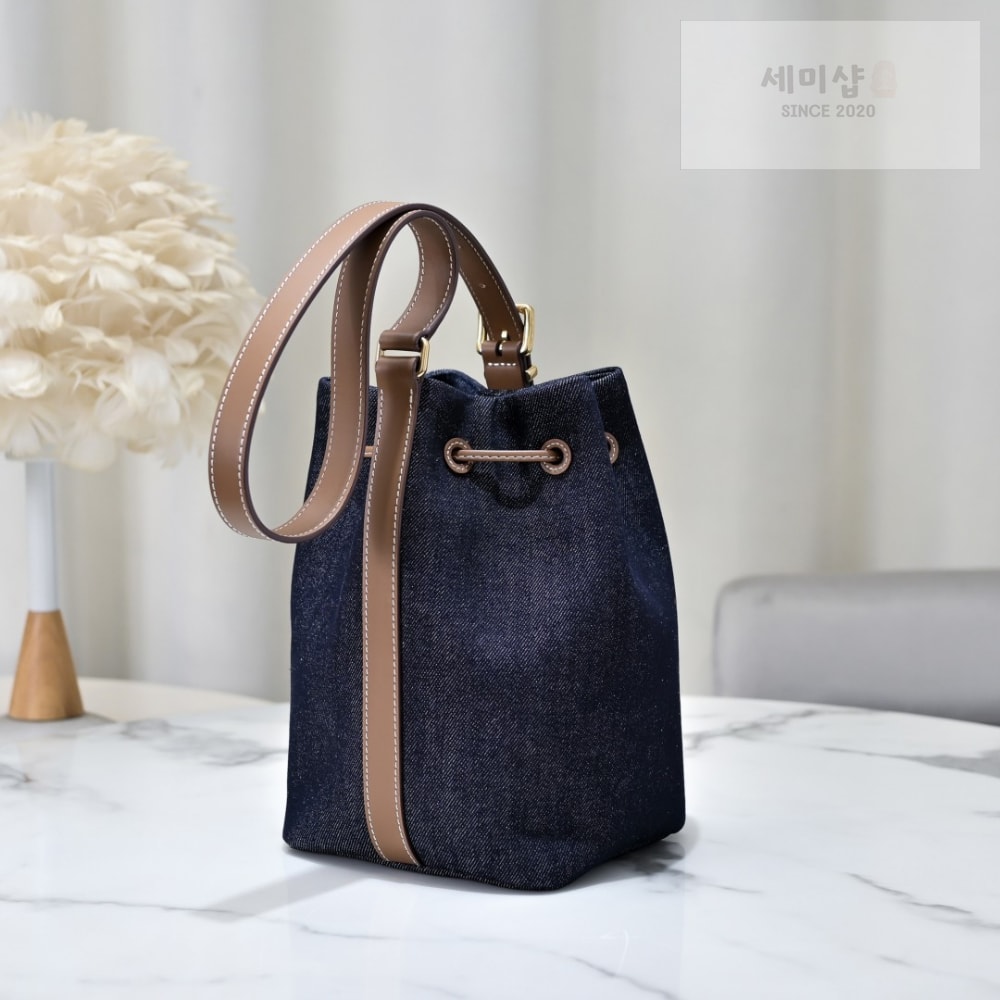 Miu Miu Miu Miu Denim Leather Bucket Bag 1번 이미지