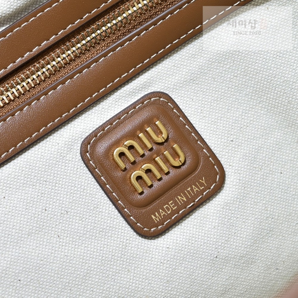 Miu Miu Miu Miu Ivy Canvas Leather Bag 6번 이미지