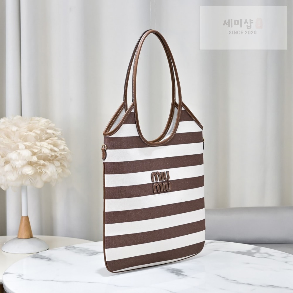Miu Miu Miu Miu Ivy Canvas Leather Bag 3번 이미지