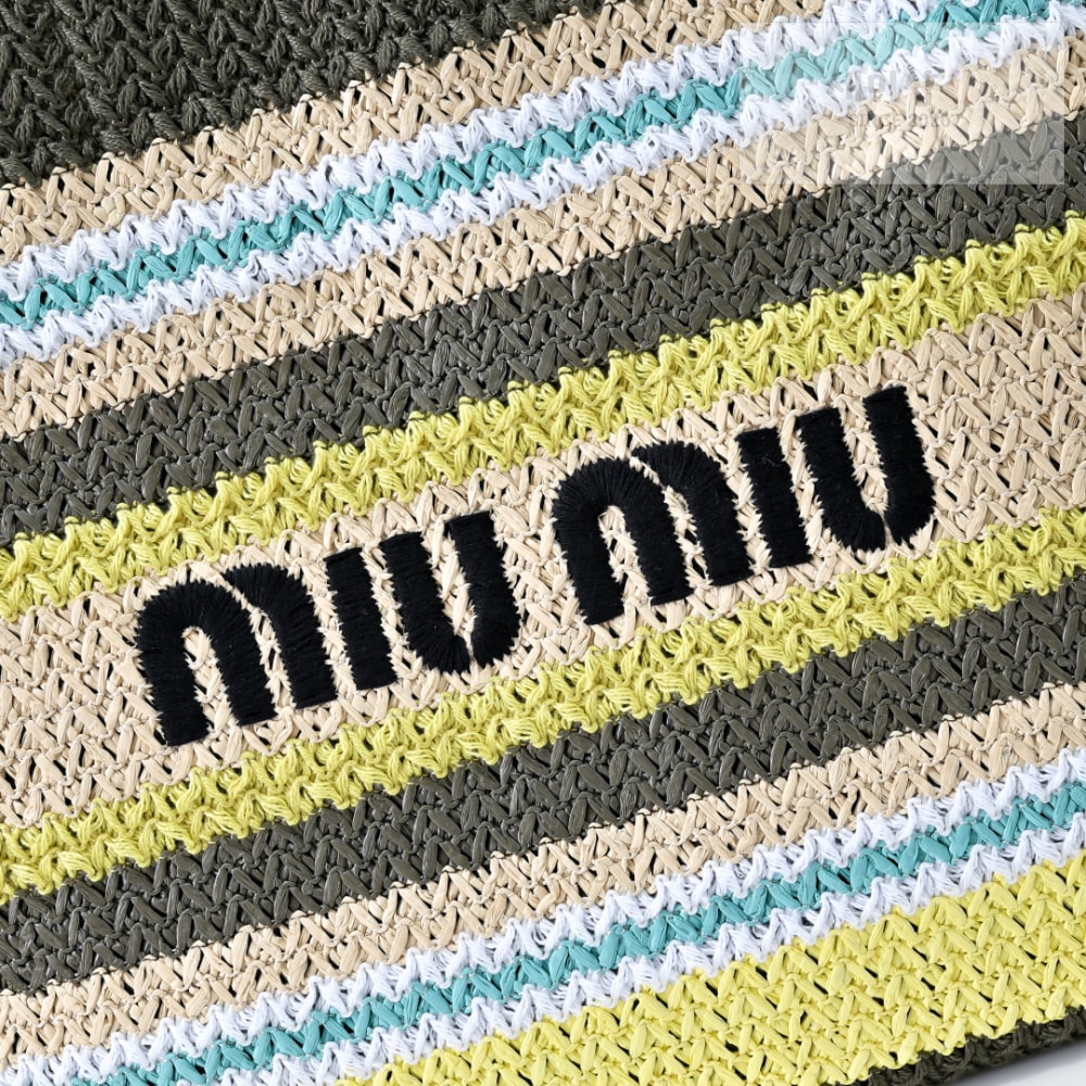 Miu Miu Miu Miu Raffia Woven Tote Bag 5번 이미지