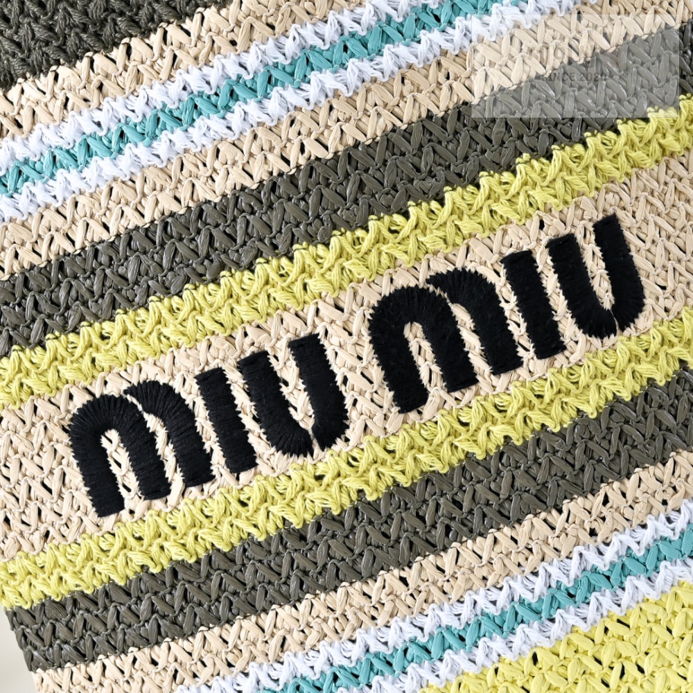Miu Miu Miu Miu Raffia Woven Tote Bag 4번 이미지
