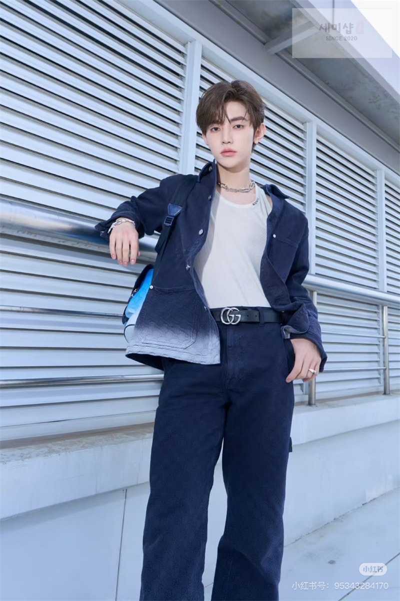 Gucci 구찌 그라데이션 블리치 GG 코튼 데님 자카드 팬츠 의류 2번 이미지