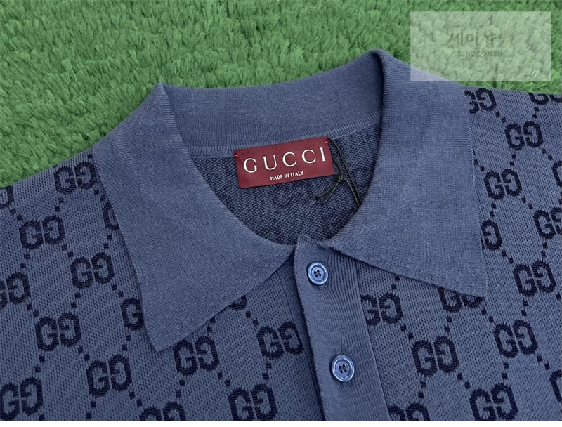 Gucci 구찌 그라데이션 GG 코튼 니트 자카드 폴로 셔츠 의류 12번 이미지