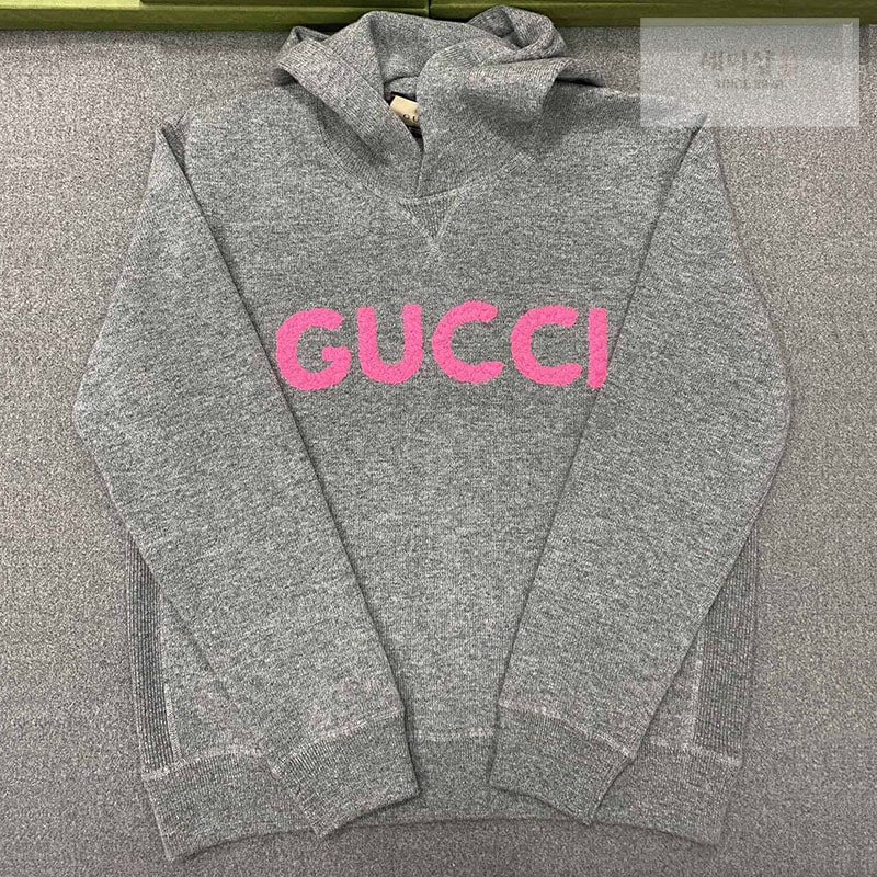 Gucci 구찌 로고 엠브로이더드 울 후디 의류 1번 이미지